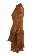 Dress camel polka-dot