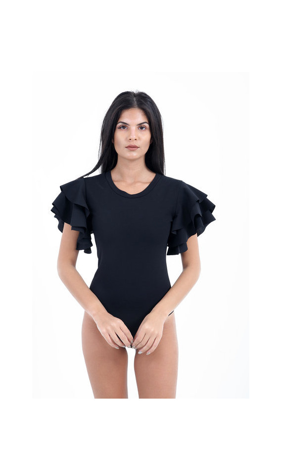 Black body with flared sleeves
