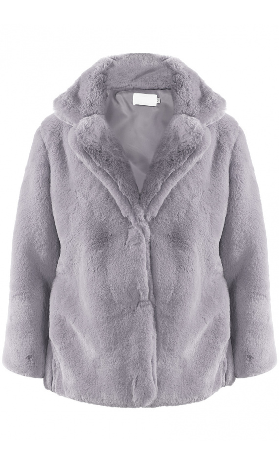 Jacket in grey fake fur