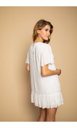 Short white dress with ruffles