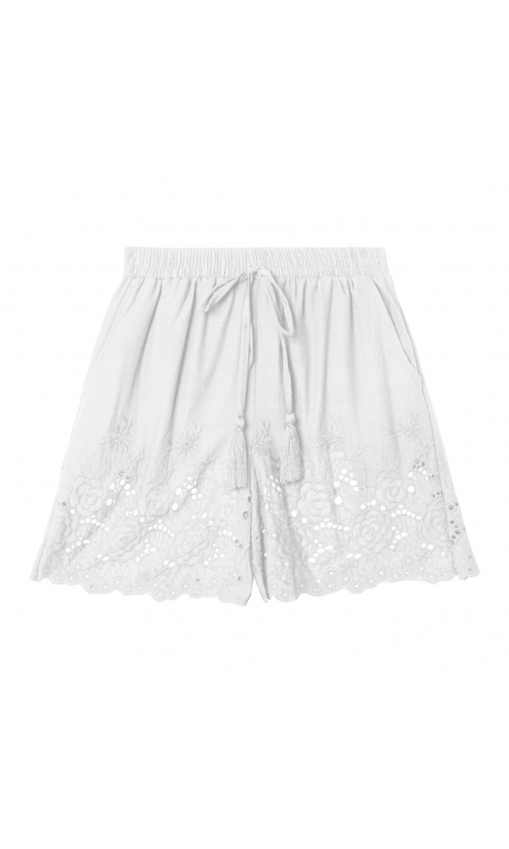 White shorts with english embroidery