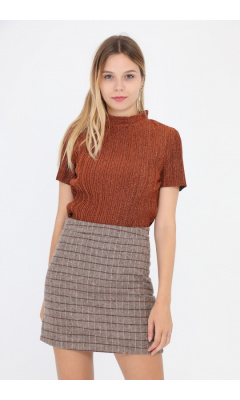 Straight plaid skirt