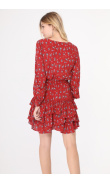 Long-sleeved floral dress with ruffles