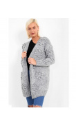 Woolen grey vest with pompoms