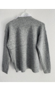 Gray sweater with blouse insert