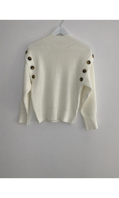 White high neck sweater