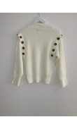 Pull col montant blanc