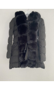 Black faux fur puffer jacket