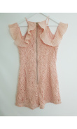 Lace pink culotte suit
