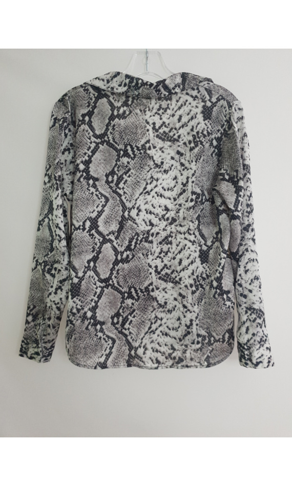 Gray blouse with snake print