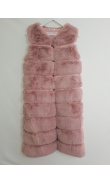 Pink vest fake fur