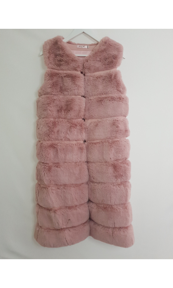Pink vest fake fur